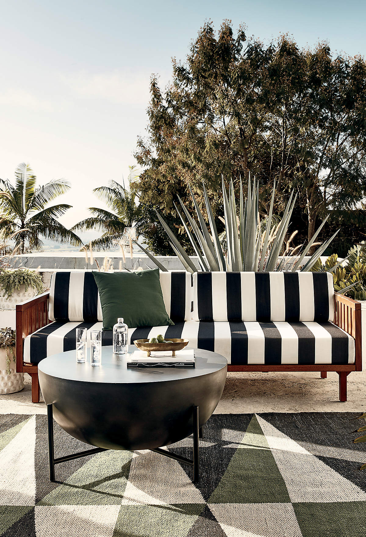 TROPEZ BLACK AND WHITE STRIPE SOFA thumbnail 6