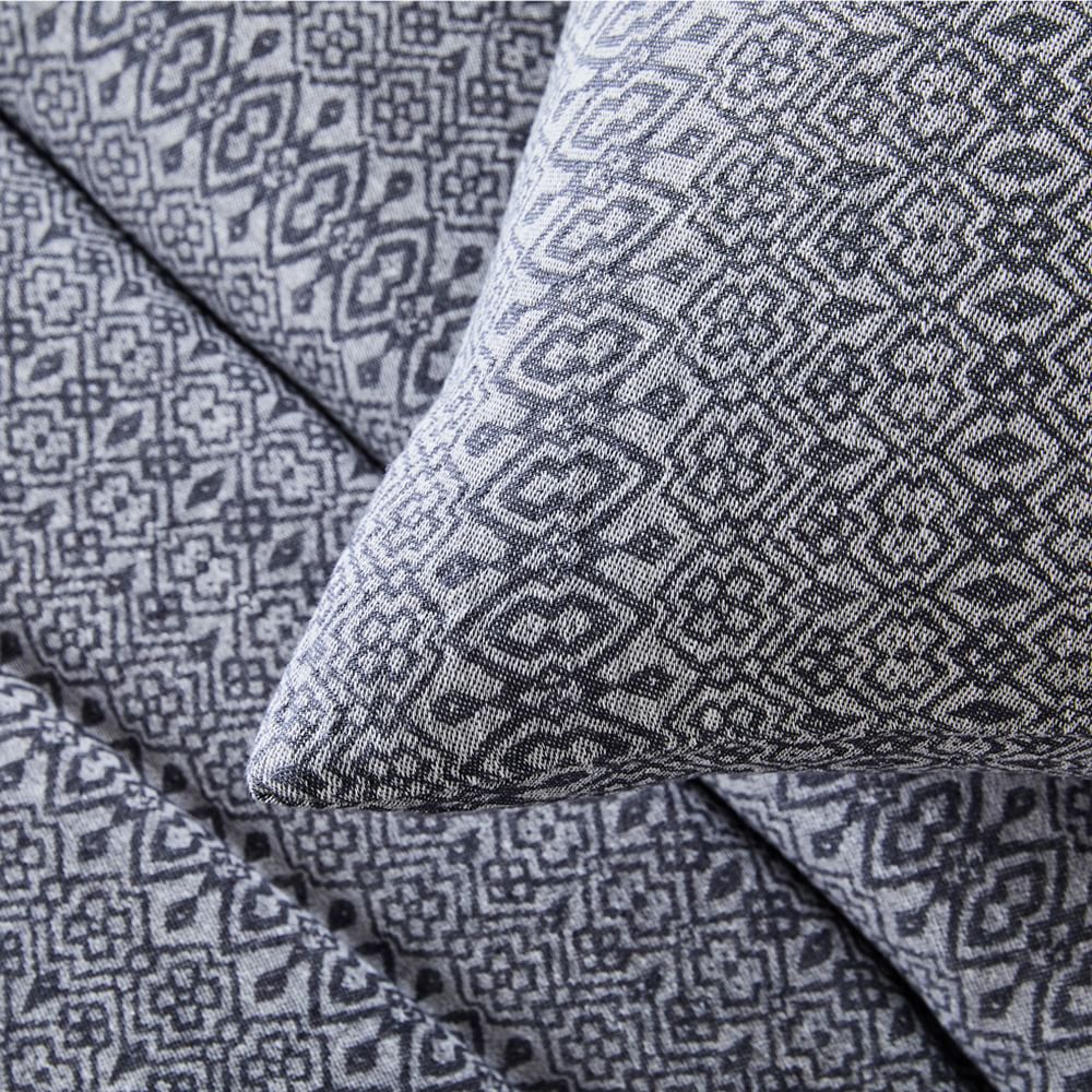 European Flax Linen Cotton Geo Jacquard Duvet - King/Cal. King thumbnail 3
