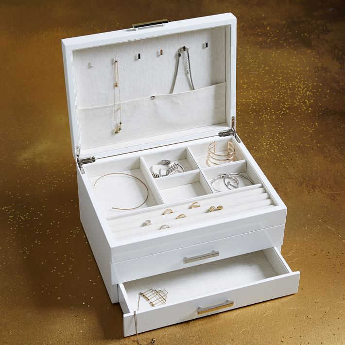 Mid-Century Jewelry Box – Grand (White Lacquer) thumbnail 3