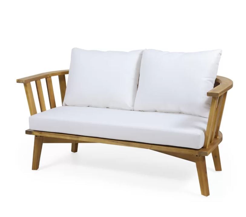 Outdoor Wooden Loveseat thumbnail 2