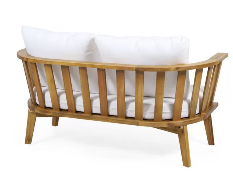 Outdoor Wooden Loveseat thumbnail 3