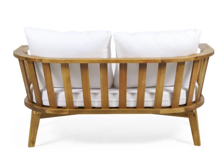 Outdoor Wooden Loveseat thumbnail 4