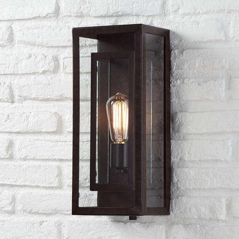 Double Box Clear Glass and Bronze Wall Light thumbnail 2
