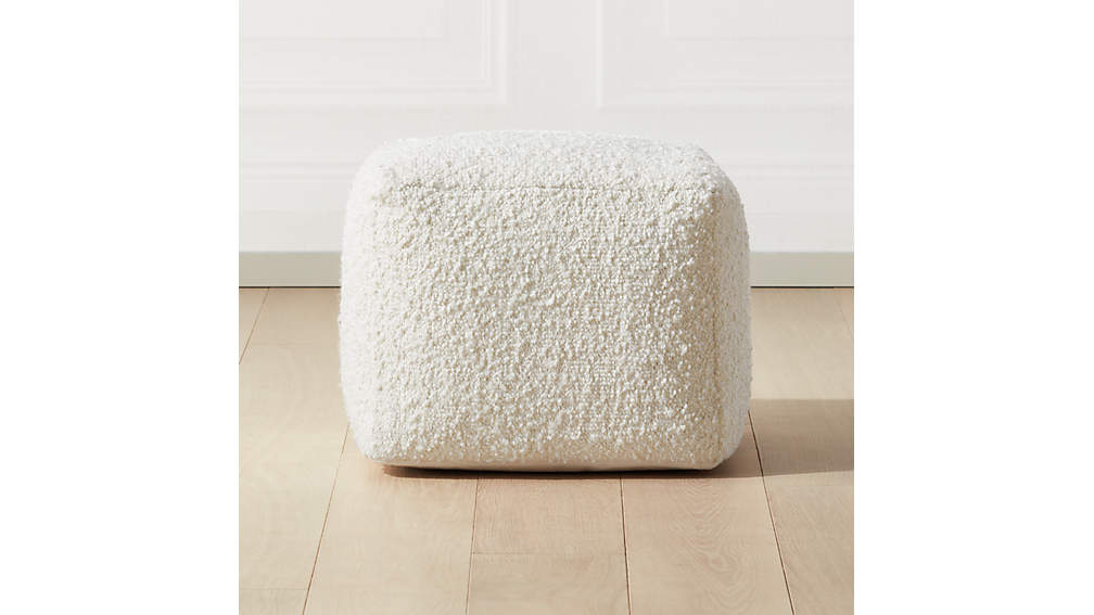 Boucle Ivory Pouf thumbnail 2