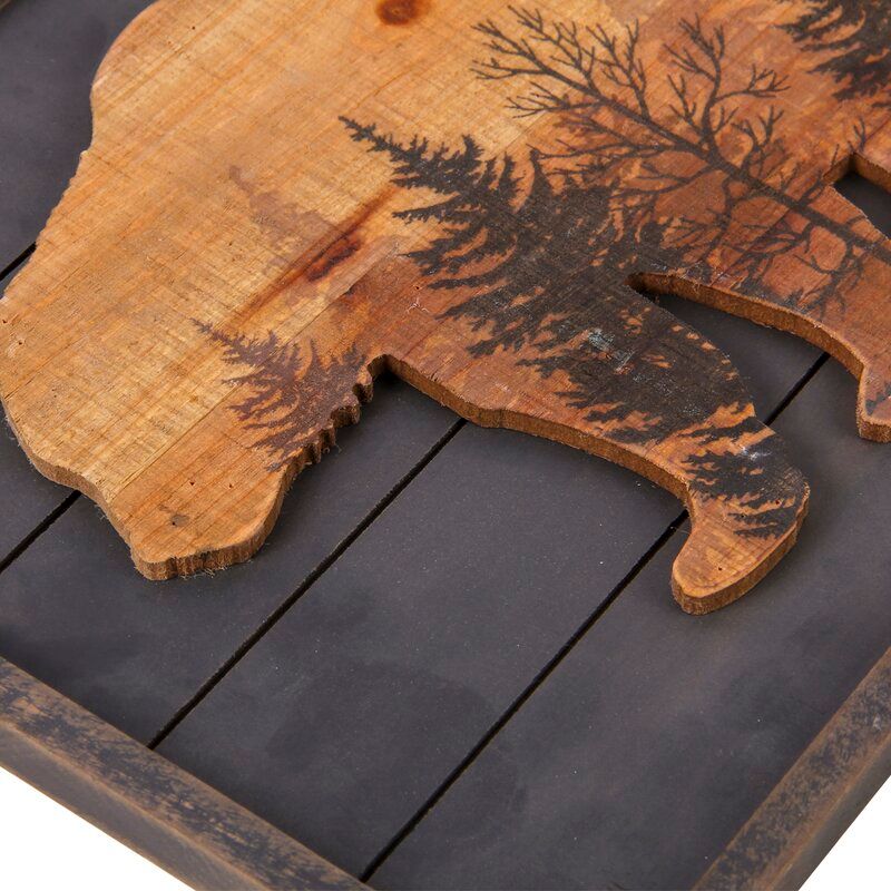 Rustic Wood Grizzly Bear Wall Décor thumbnail 3