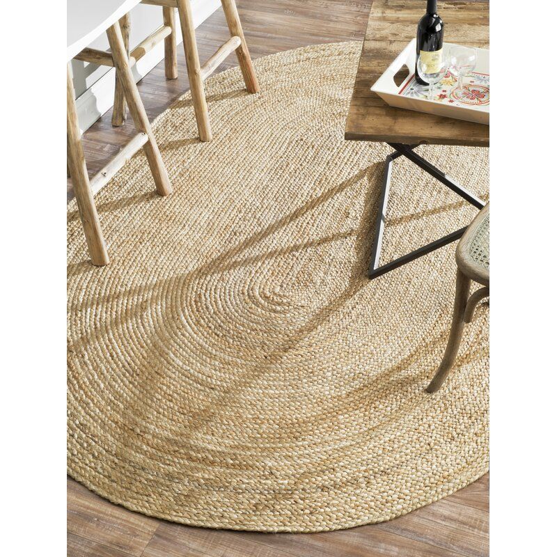 Hand Braided JuteSisal Tan Area Oval Rug thumbnail 3