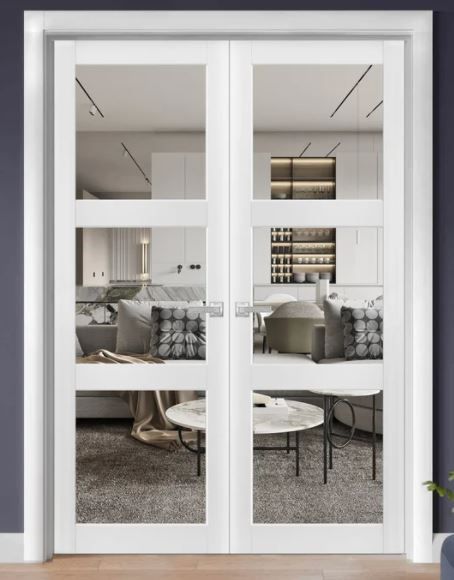 Glass Wood French Doors thumbnail 2