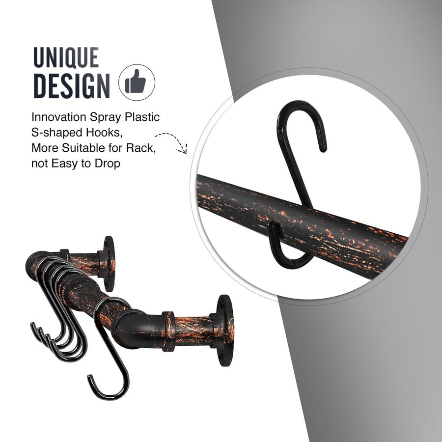 Greenstell Industrial Pipe Hanging Pot Rack Bronze thumbnail 2