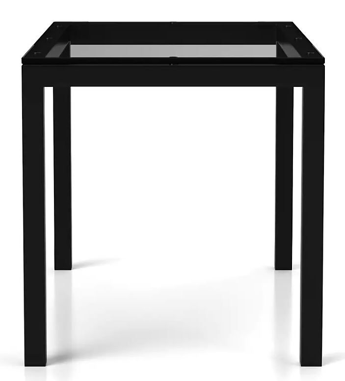 Parsons Clear Glass Top Dark Steel Base Dining Table thumbnail 3