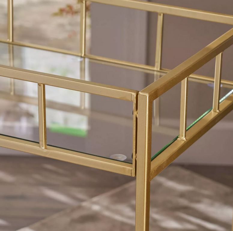 Falon Modern Glam Bar Cart thumbnail 3