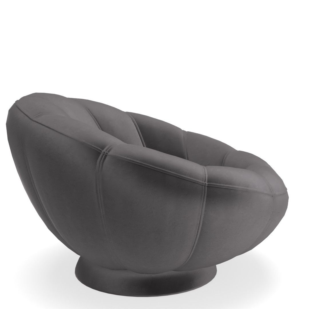 Velvet Gray Groovy Swivel Chair thumbnail 2
