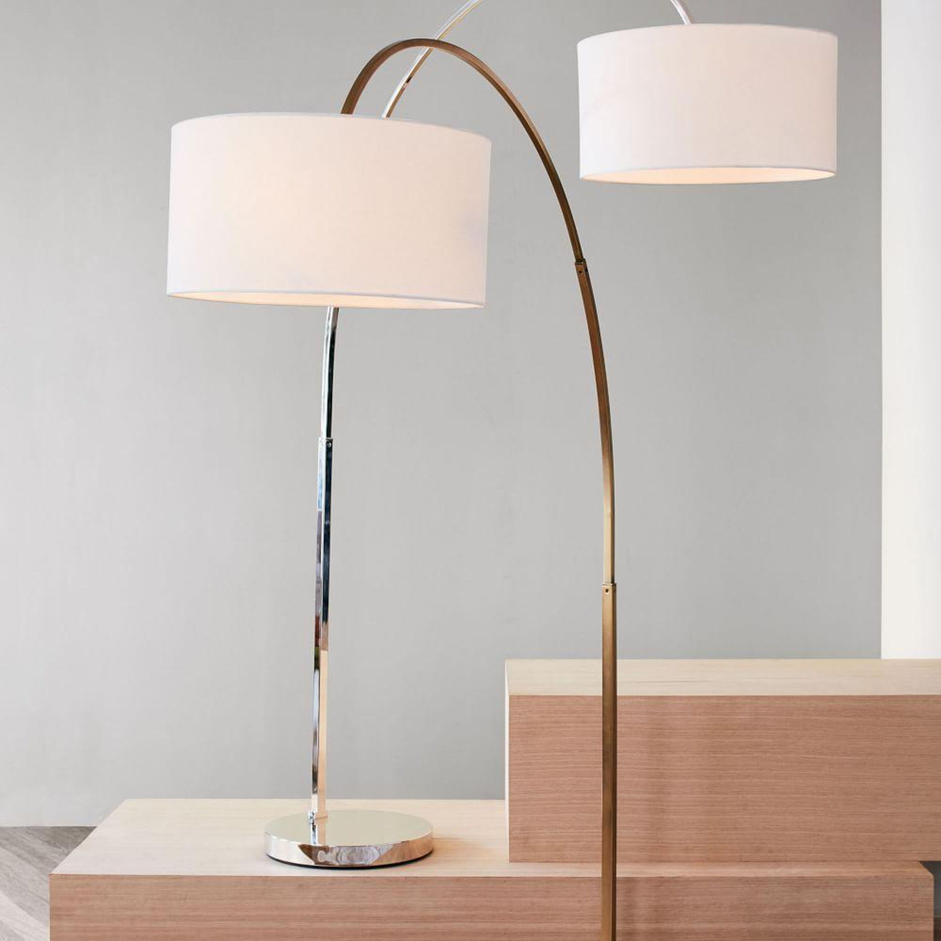 Overarching Linen Shade Floor Lamp thumbnail 3