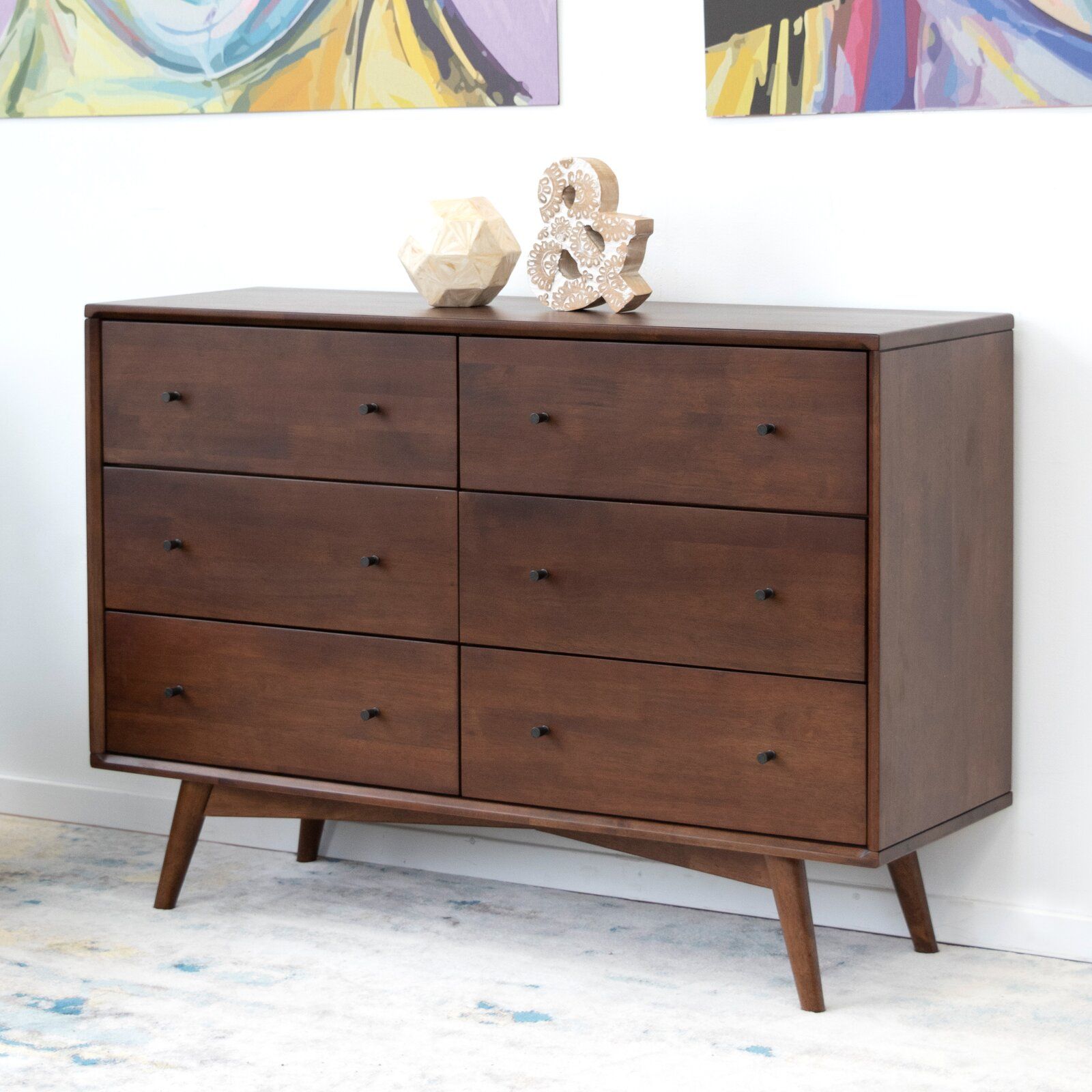 Chiasson Mid century 6 Drawer Double Dresser thumbnail 2