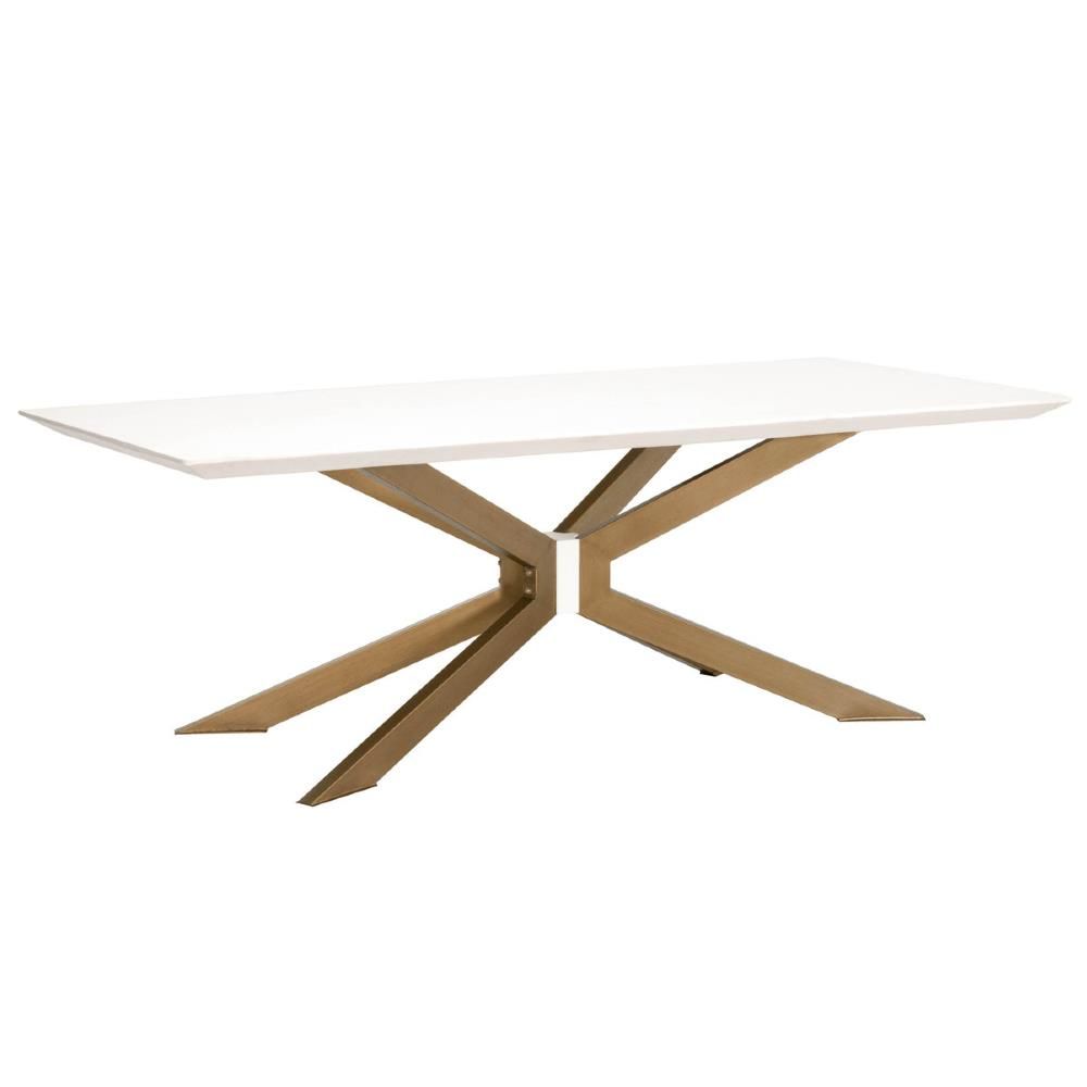 Scarlett Industrial Loft White Concrete Rectangle Dining Table thumbnail 2