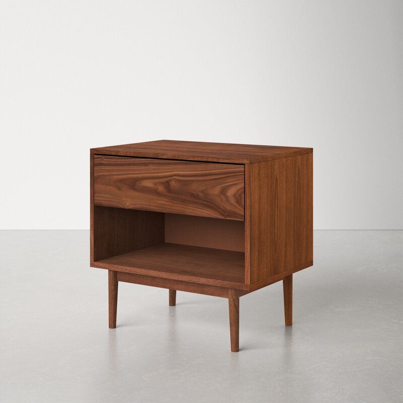 Erick 1 Drawer Nightstand in Walnut thumbnail 2
