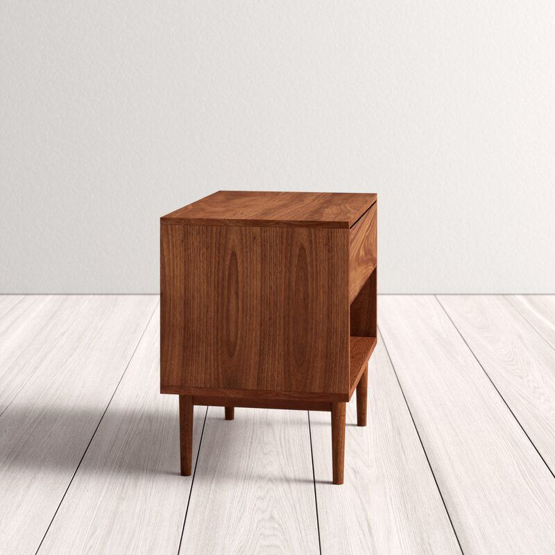 Erick 1 Drawer Nightstand in Walnut thumbnail 3