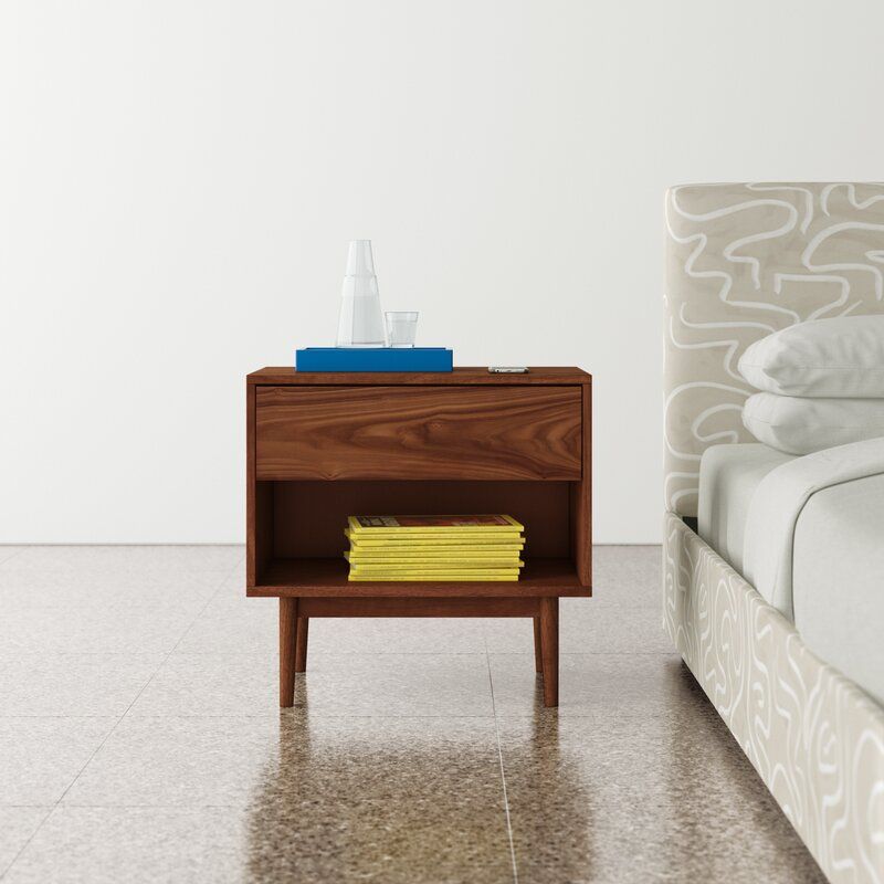 Erick 1 Drawer Nightstand in Walnut thumbnail 6