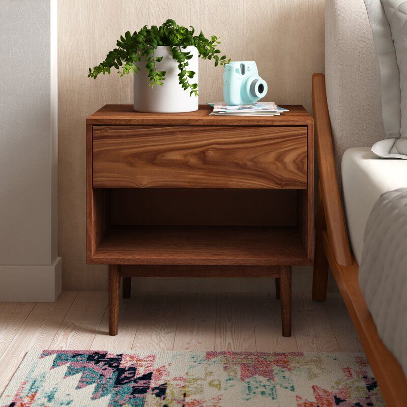 Erick 1 Drawer Nightstand in Walnut thumbnail 7