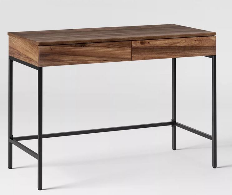 Loring Wood Writing Desk with Drawers thumbnail 2
