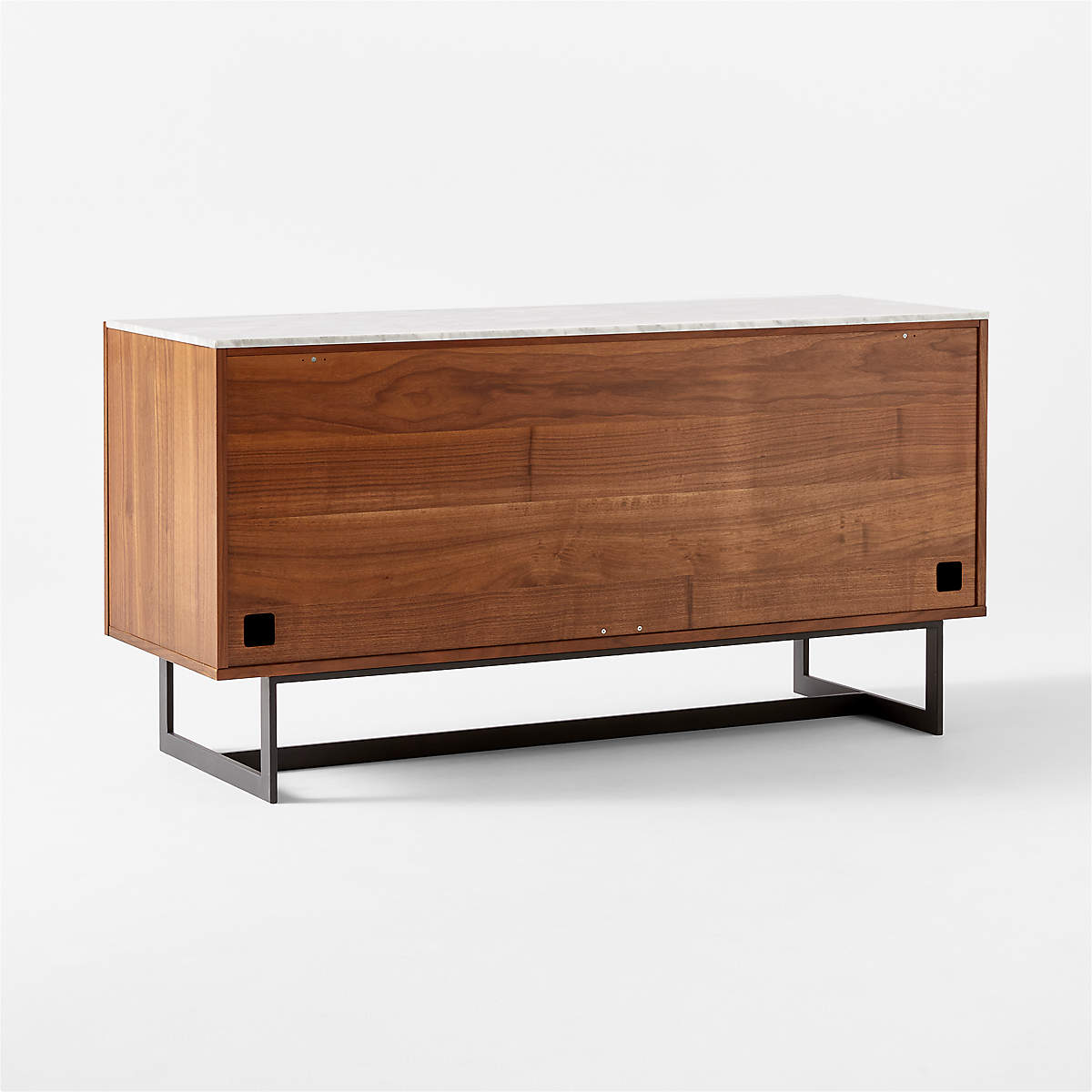 Suspend 57" Walnut Wood Media Console with White Marble Top thumbnail 2