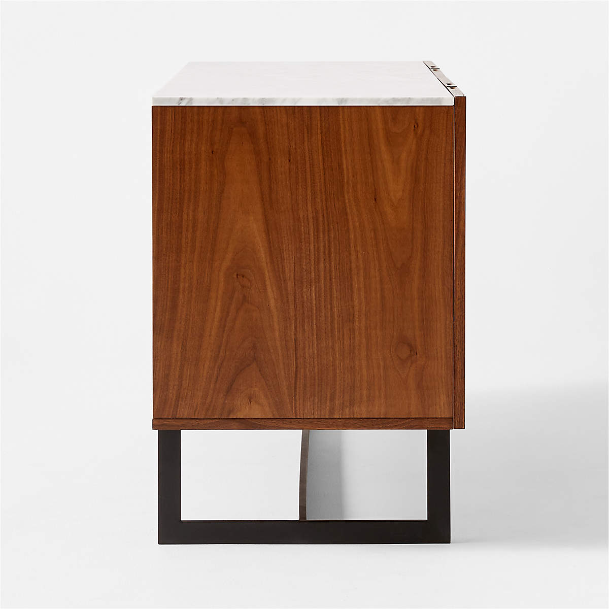 Suspend 57" Walnut Wood Media Console with White Marble Top thumbnail 4