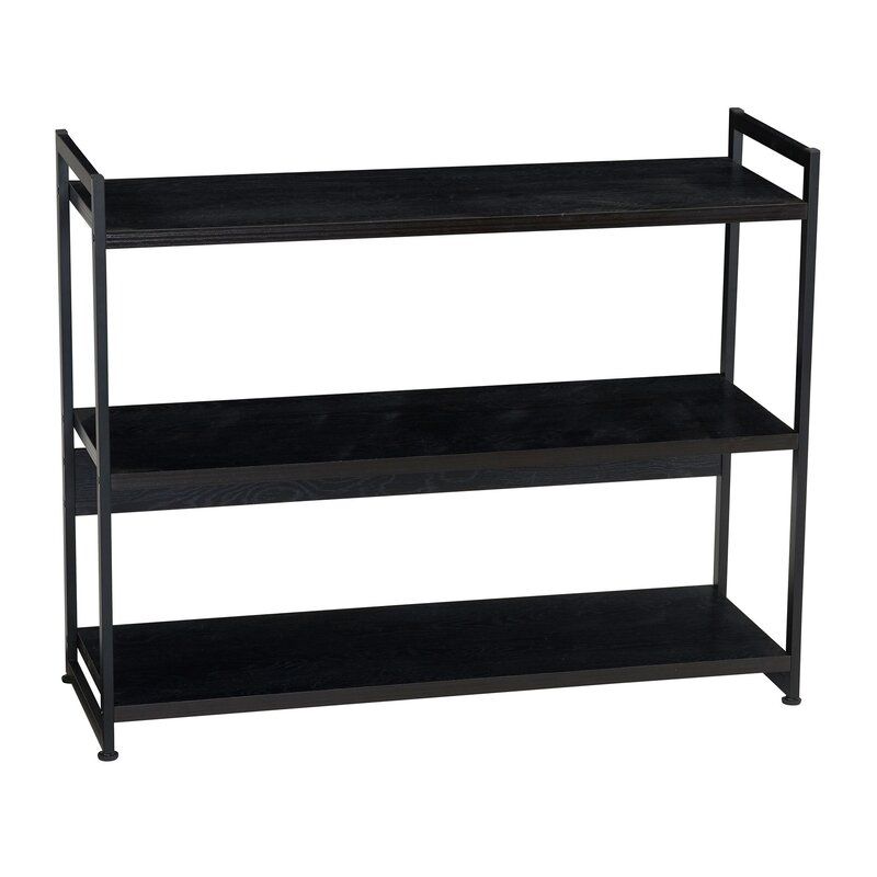 Onyx 3 Tier Wide Stylish Etagere Bookcase thumbnail 2