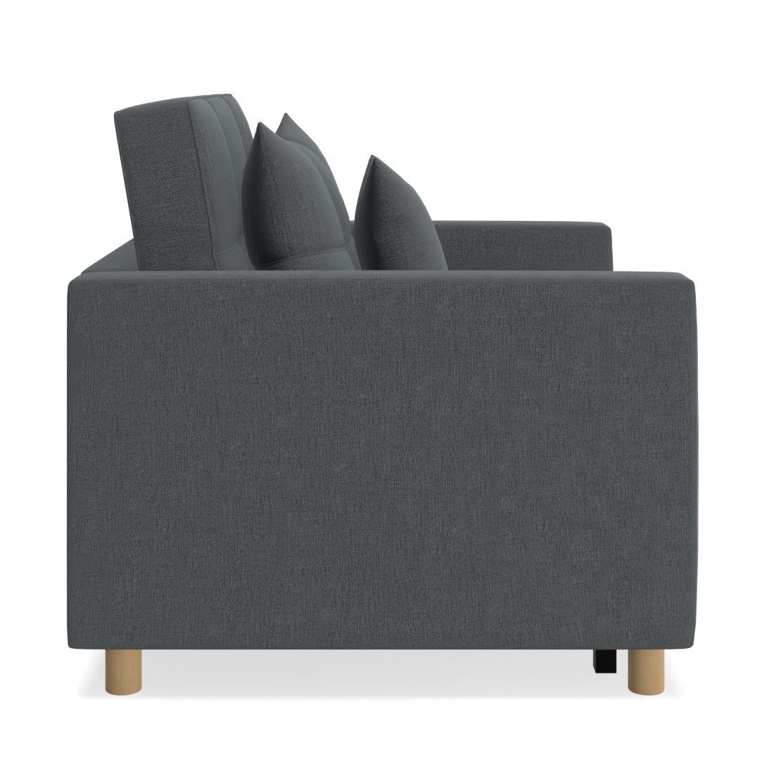 Heckman Wide Tufted Linen Convertible Chair thumbnail 2