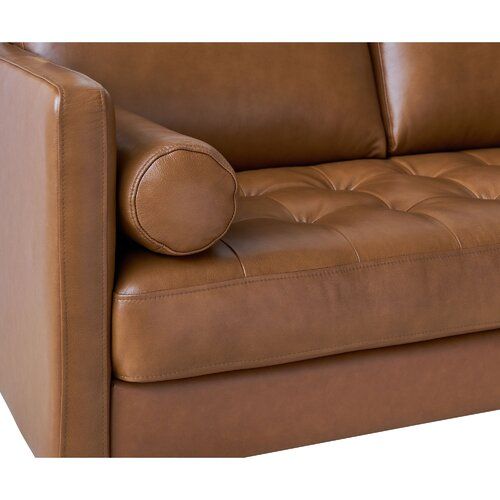 Gillmore 3 Piece Genuine Leather Living Room Set thumbnail 4