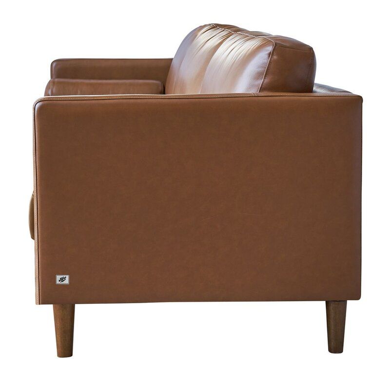 Gillmore 3 Piece Genuine Leather Living Room Set1 thumbnail 2