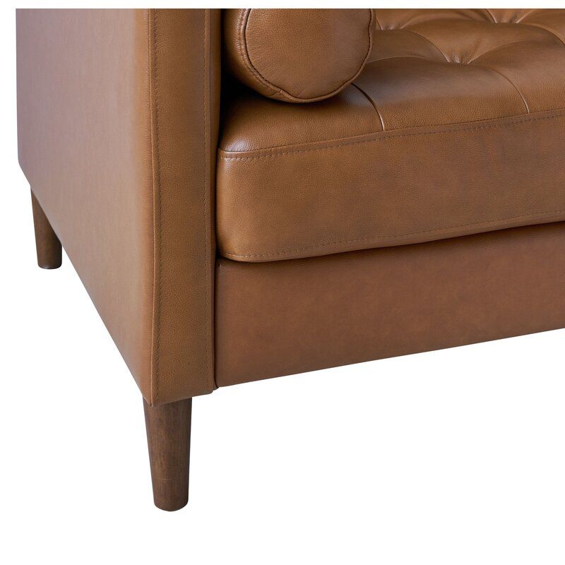Gillmore 3 Piece Genuine Leather Living Room Set1 thumbnail 4