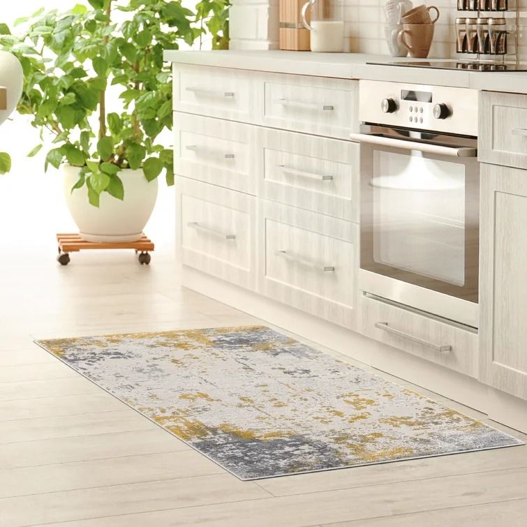 Tylor Abstract Gold Area Rug-7'8"x10'8" thumbnail 2