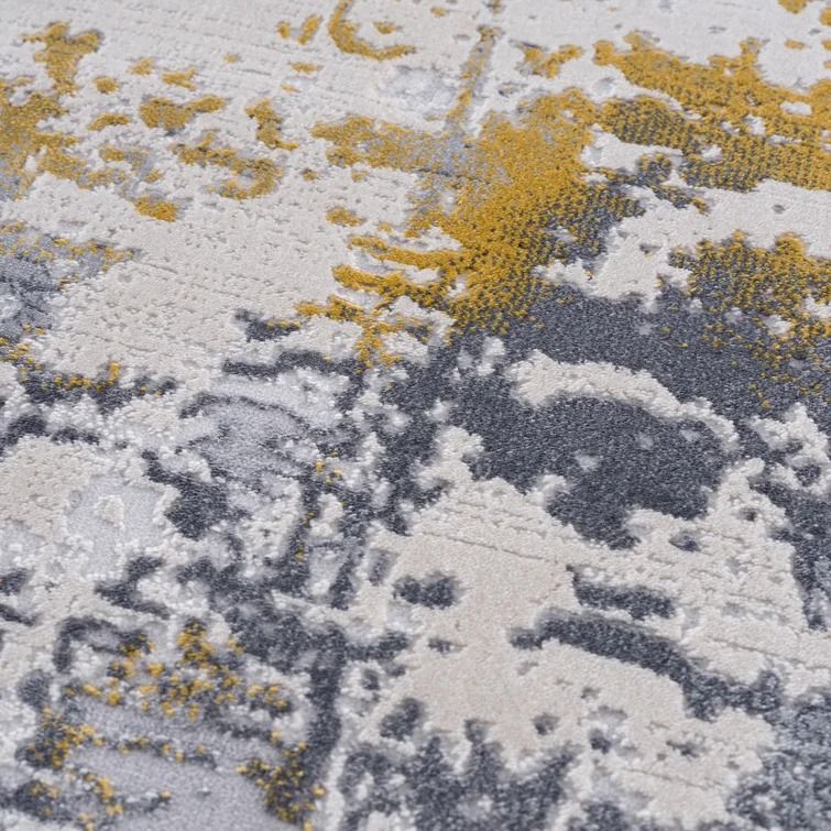 Tylor Abstract Gold Area Rug-7'8"x10'8" thumbnail 3