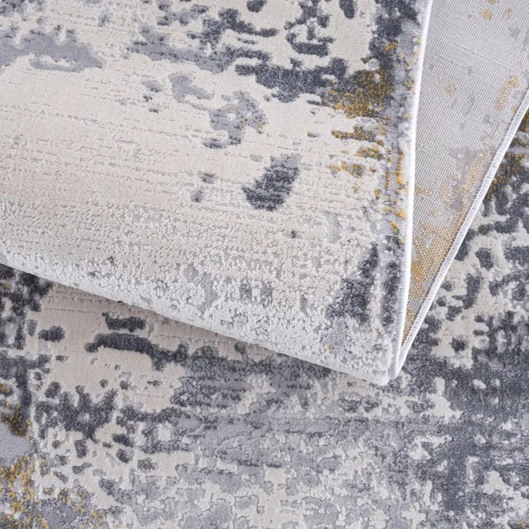Tylor Abstract Gold Area Rug-7'8"x10'8" thumbnail 4