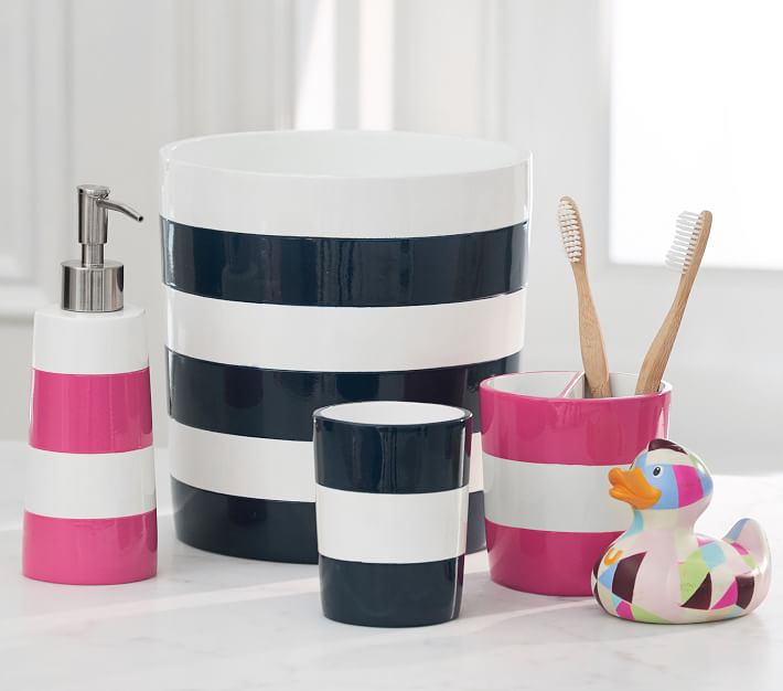 Navy Stripe Bath Accessories thumbnail 3