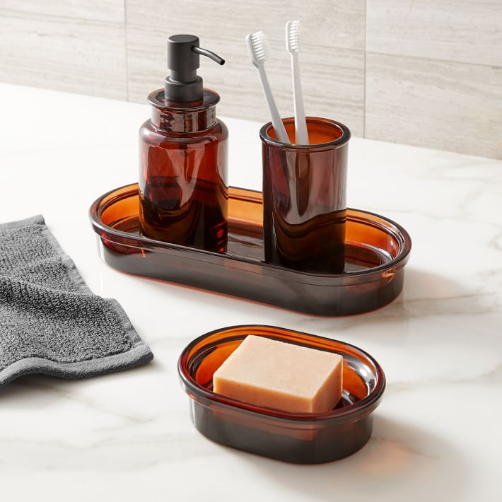 Apothecary Glass Bath Accessories Soap Dish thumbnail 2