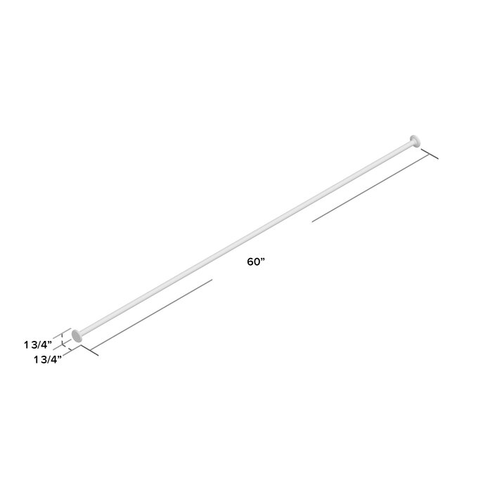Wayfair Basics Camlock Tension Rod, 28-60" Adjustable Length, 5/8" Dia. Steel Tube thumbnail 2