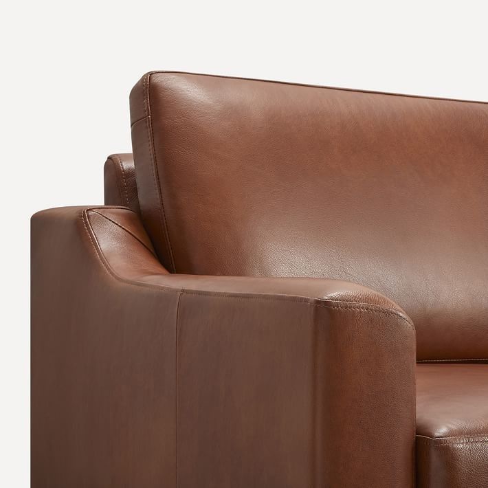 Burrow Nomad Leather Loveseat Reversible Chaise Sectional thumbnail 2