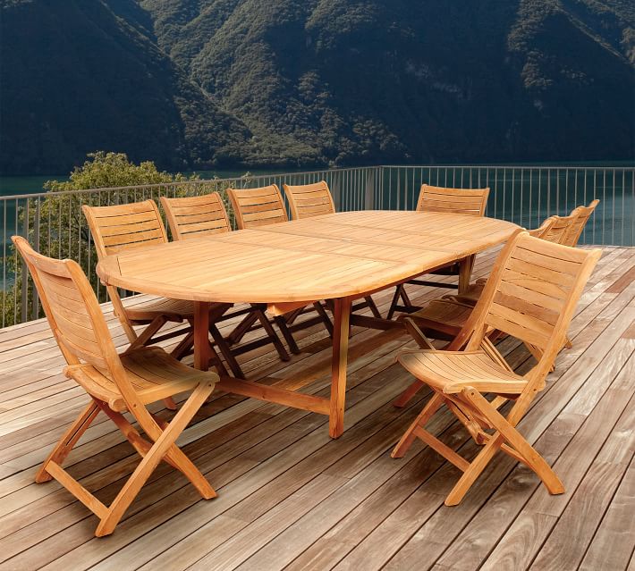 Nassau Teak Extending Oval Dining Table thumbnail 2