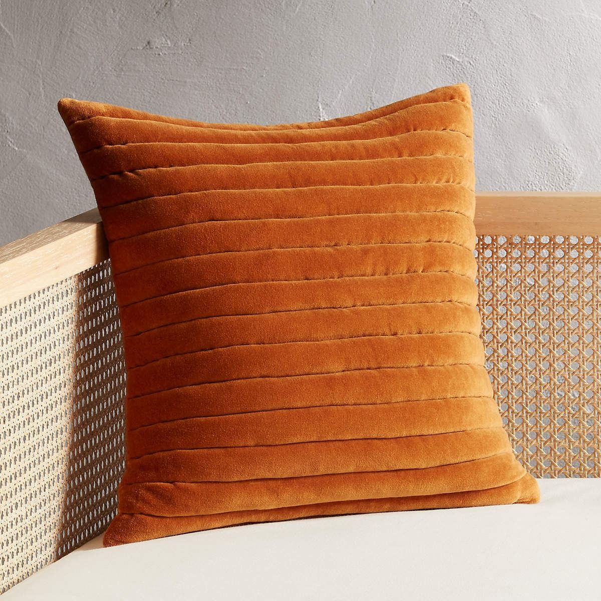 CHANNELED COPPER VELVET PILLOW thumbnail 2