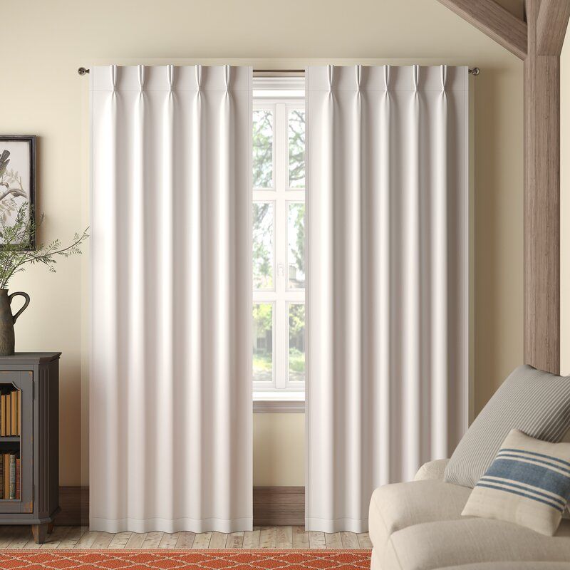 Sateen Solid Room Darkening Thermal Pinch Pleat Curtain Panels thumbnail 4
