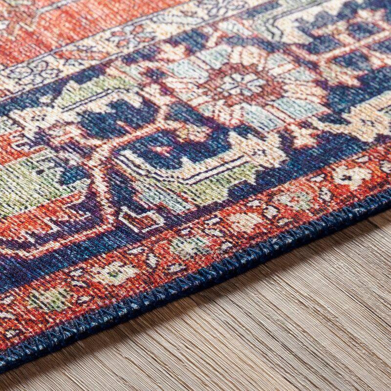 Croft Oriental Red Blue Area Rug-8'x10' thumbnail 5