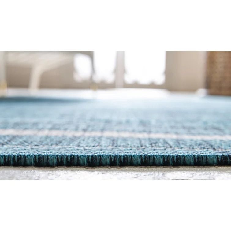 Tollette Teal Outdoor Area Rug-8'x11'4" thumbnail 4