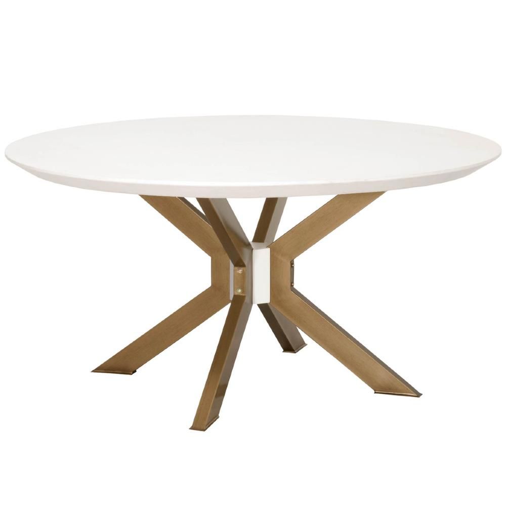 Scarlett Industrial Loft White Concrete Round Dining Table thumbnail 2