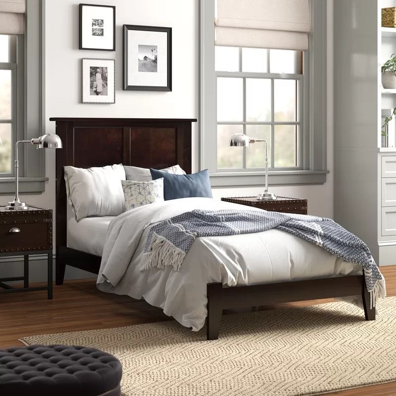 Brazoria Extra Long Solid Wood Panel Bed-Twin thumbnail 2