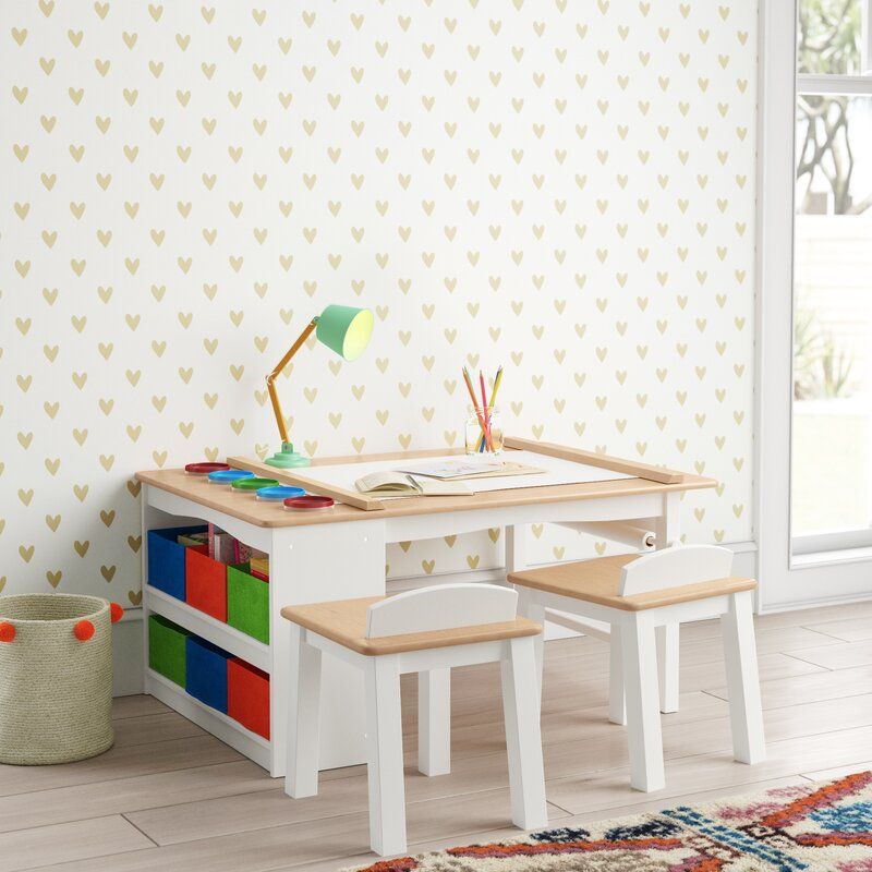 Abril Kids Rectangular Arts And Crafts Table and Chair Set thumbnail 2