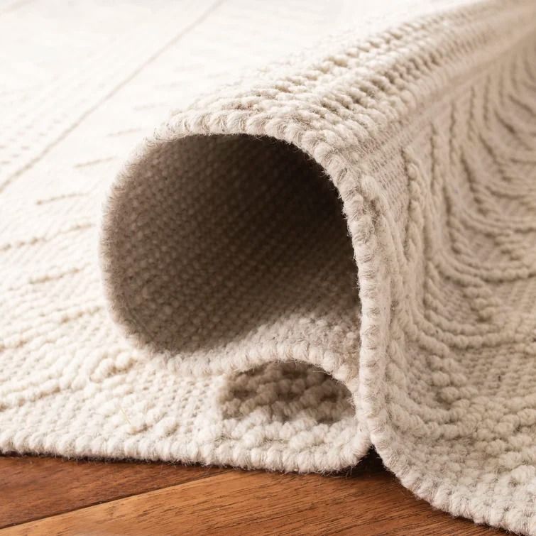 Xamiera Hand Tufted Wool or Cotton Ivory Area Rug-10'x14' thumbnail 3