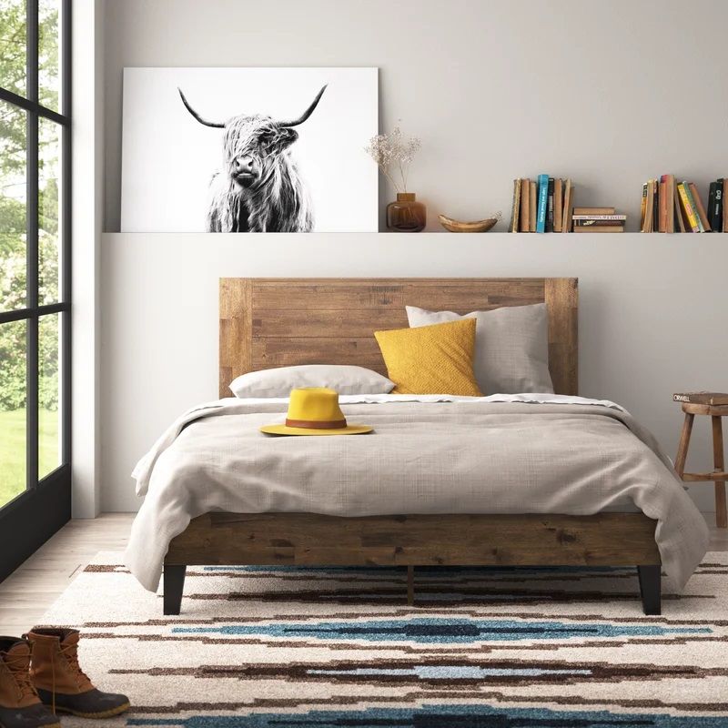 Kira Solid Wood Low Profile Platform Bed-Queen thumbnail 2