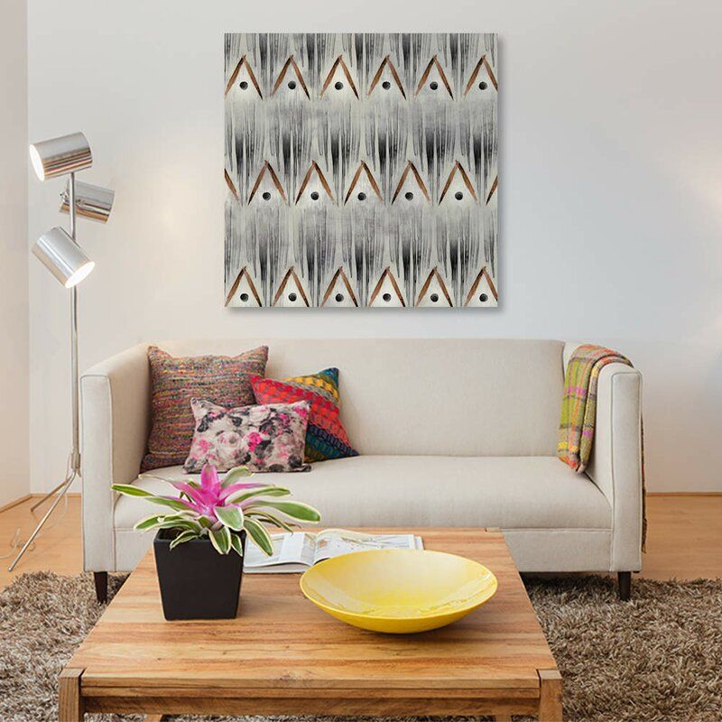 Grey Tribal Graphic Art Print on Canvas thumbnail 2