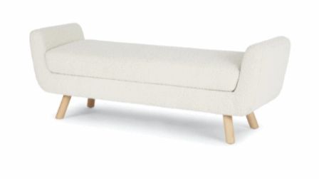 Gabriola Ivory Boucle Bench thumbnail 3