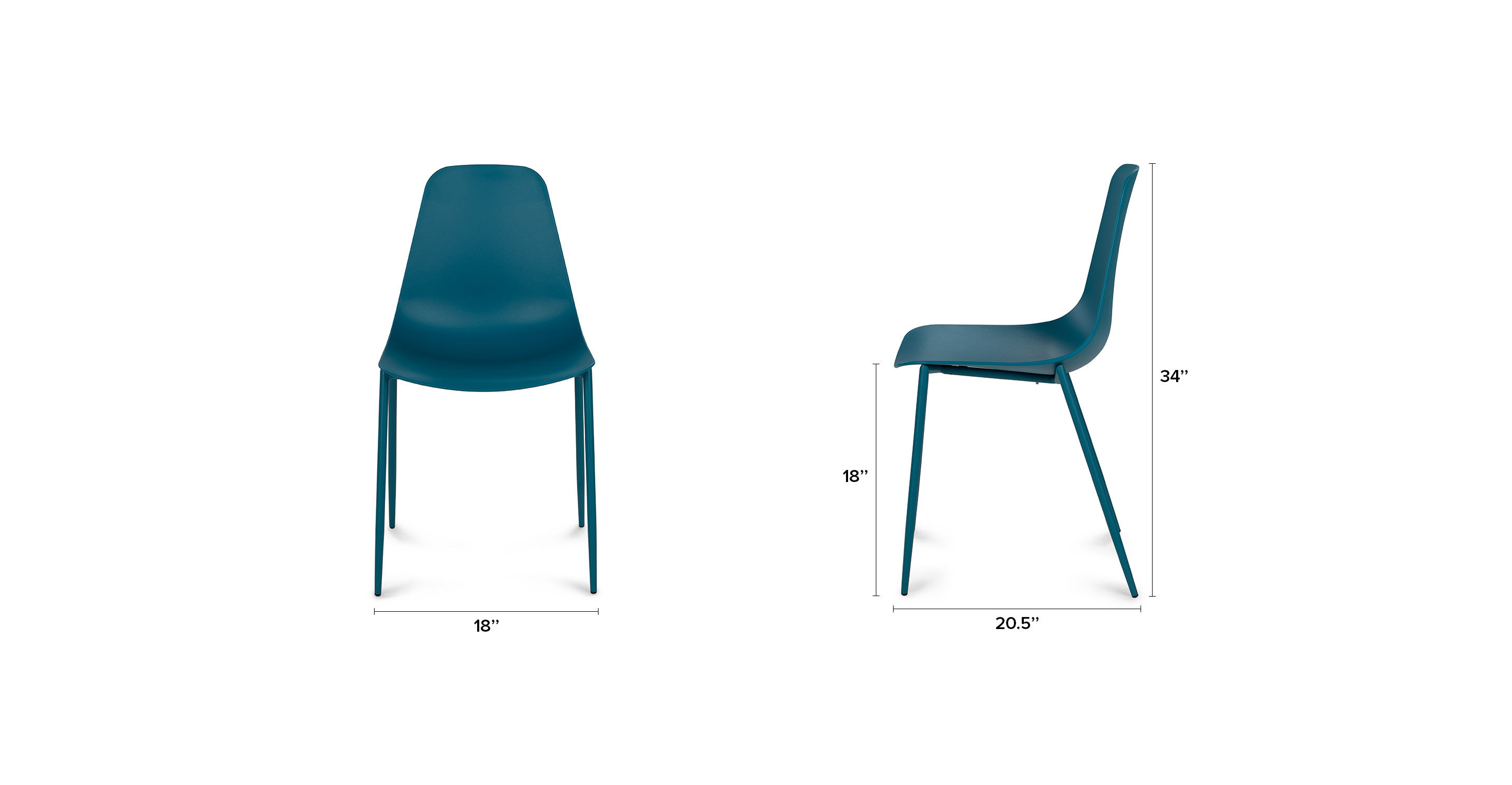 Svelti Deep Cove Teal Dining Chair Set Of 2 thumbnail 7